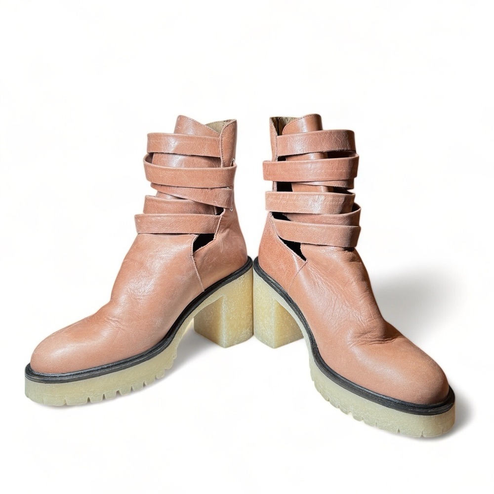 Free People Jesse Cutout Boots English Tan Womens Size 9 EU40 NEW